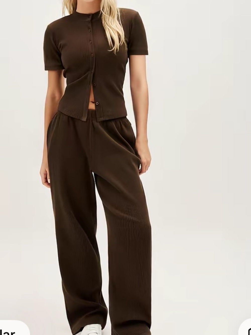Katch Me Chic Women's chocolate brown lounge set